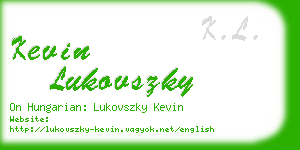 kevin lukovszky business card